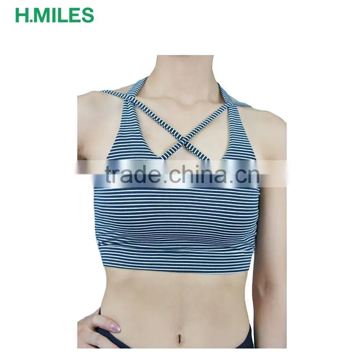 Professional custom made strip strappy sports yoga bra sexy