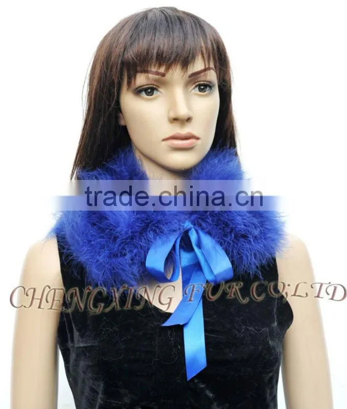 CX-A-46B Wholesale Cheap Woman Feather Turkey Fur Detachable Fur Collars