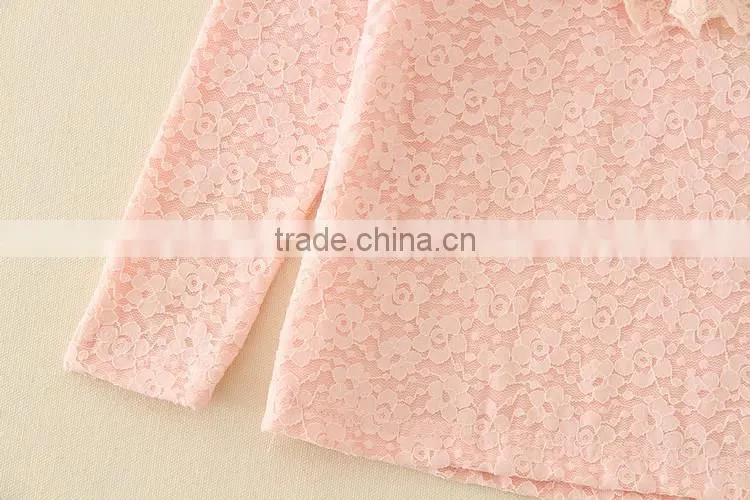 fleece undershirts children autumn clothes high quality lace girls winter lonh sleeve Tee warm soft kids tee