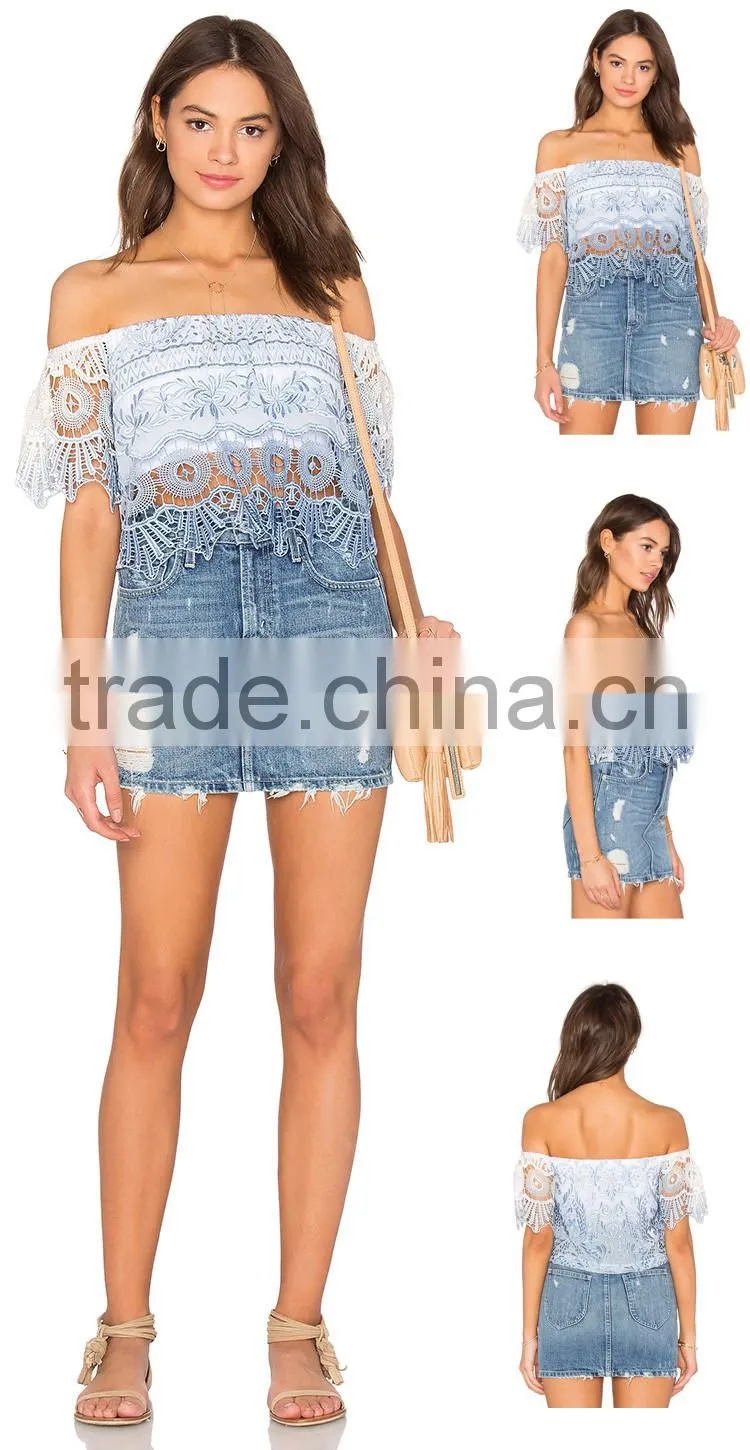 Young Sexy Women Tight Lace Top