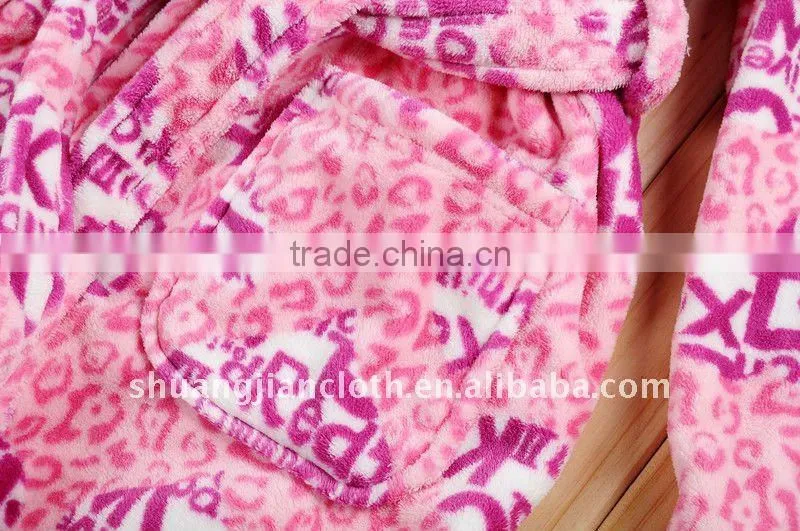 100%polyester coral fleece bathrobe