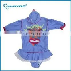 OEM & ODM 2 pieces of printed hooded rash guard surfing with UPF50+