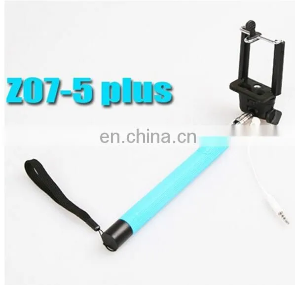 low price good quality mobile phone selfie stick with cable