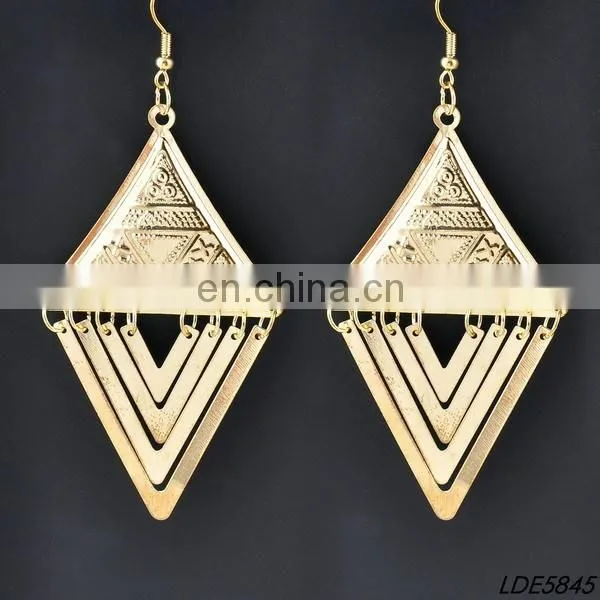 gold statement fringe earring