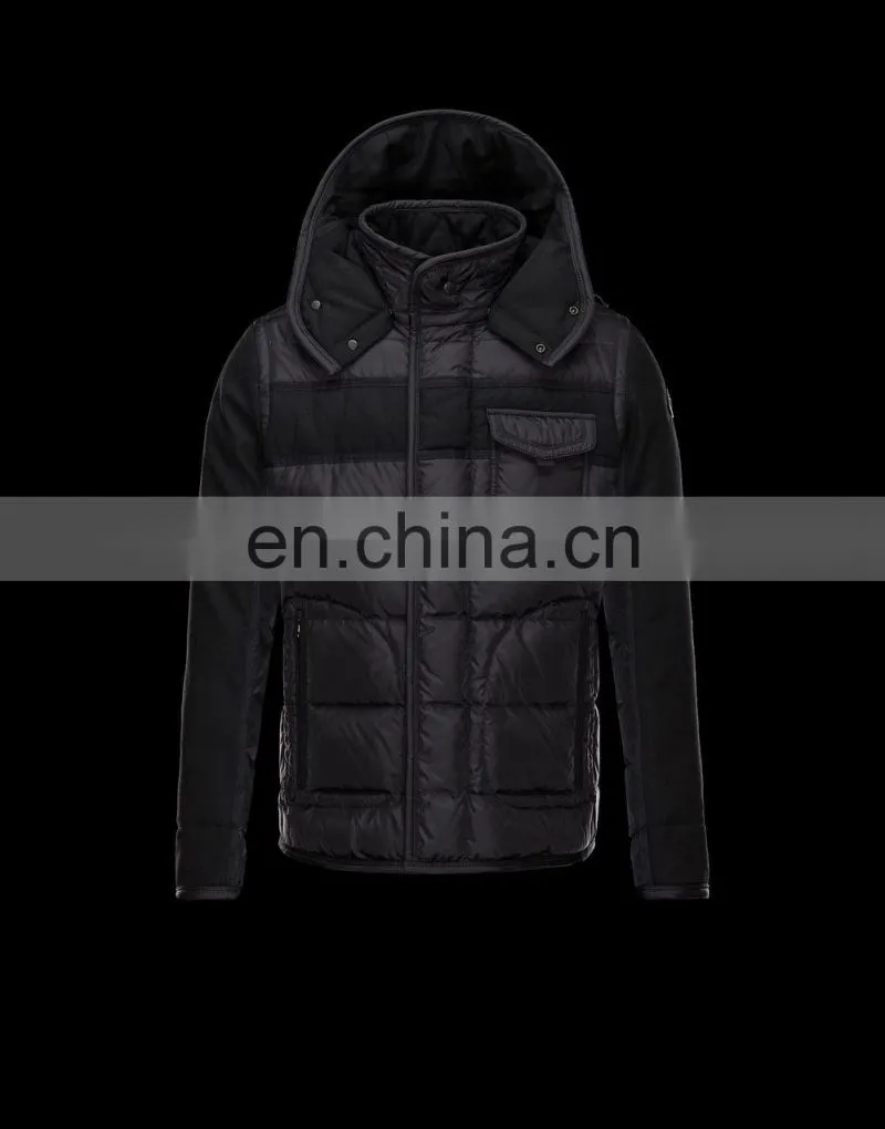 men chic down jacket with detachable hood