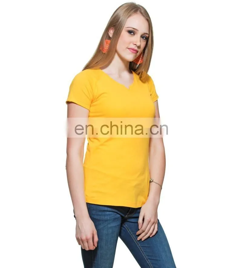 2015 Yellow Raglan Sleeve T-shirt Top quality cotton,female short sleeve raglan t shirt wholesale