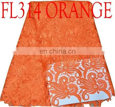 free shipping Cheap African Yellow Guipure Lace fabric african cord lace