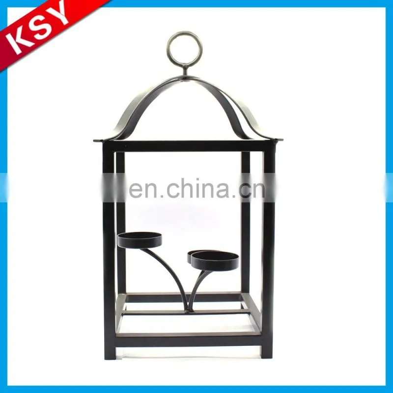 Popular Excellent Quality White Tall Safe Metal geometric Candle Holder Lantern insert