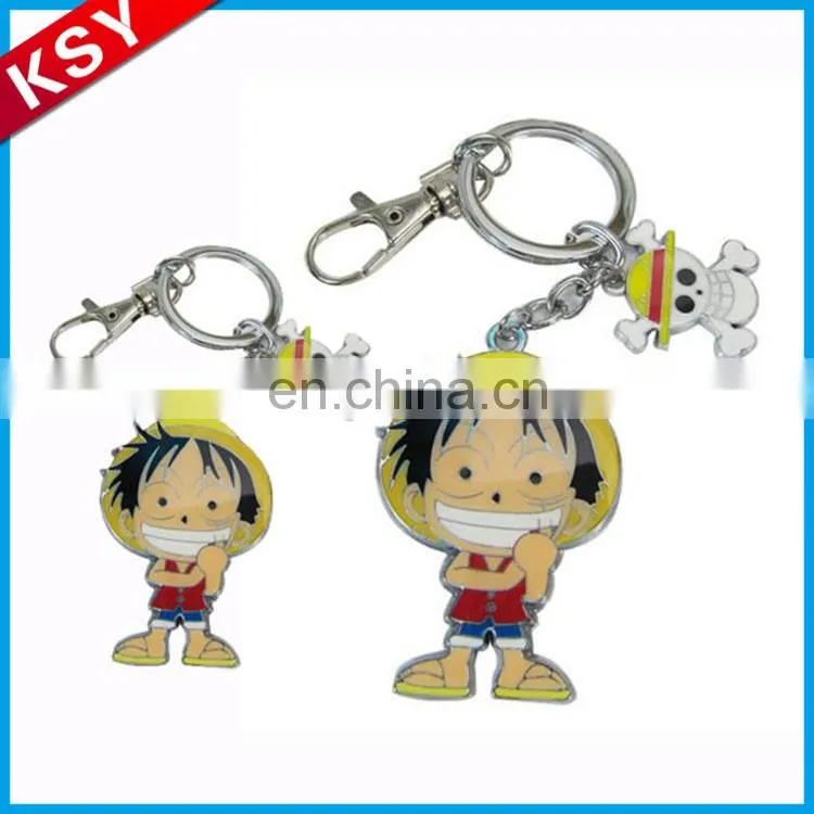 polished nickel key shape keychain