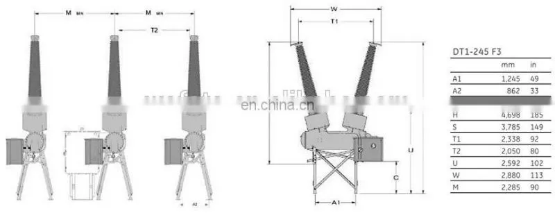 DT1-245 F3 Alstom High Voltage Circuit Breaker Alstom SF6 Circuit Breaker