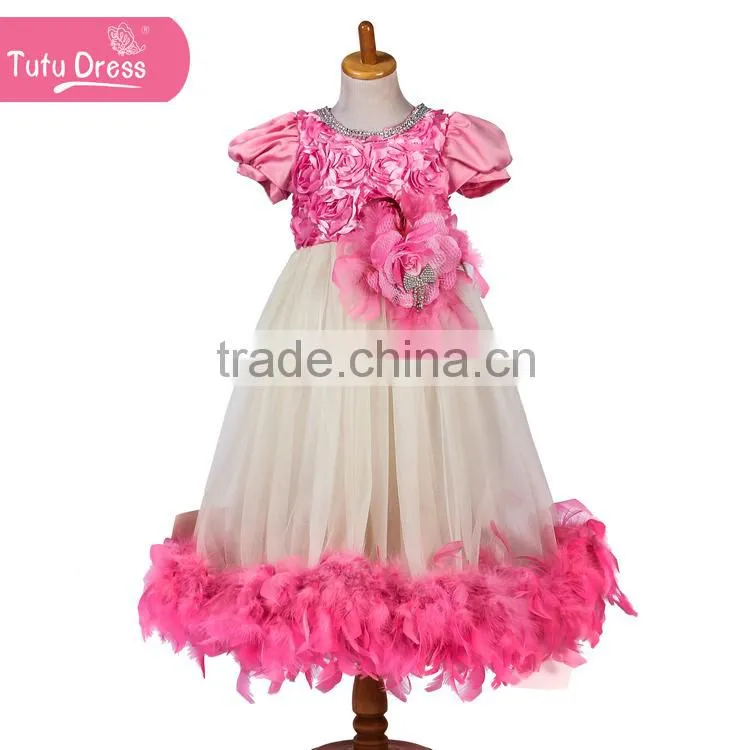 Feather Dress Flower Girl Dress Girls Birthday Dress Feather Dress Flower Girl Dress baby dress Couture Birthday Dress