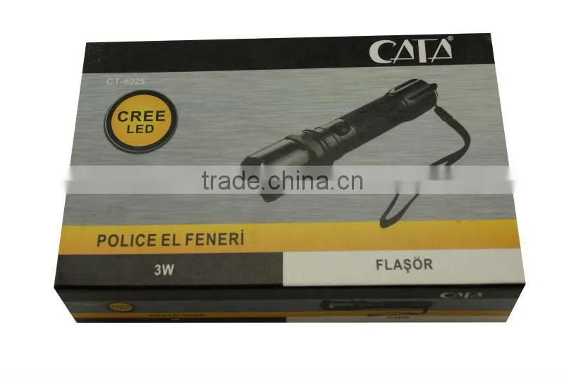 led aluminum flashlight set rechargeable police flashlight