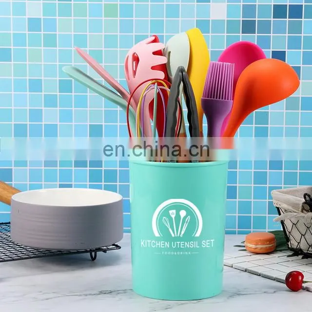 Amazon Best Seller 12 In 1 Set Silicone Cooking Tools Kitchen Utensils Set With Wooden Handle