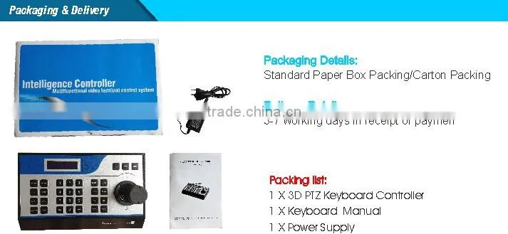 Low Cost 3 axises joystick PTZ controller keyboard. Support Pelco-P/D protocol;1200bps;2400bps,4800bp