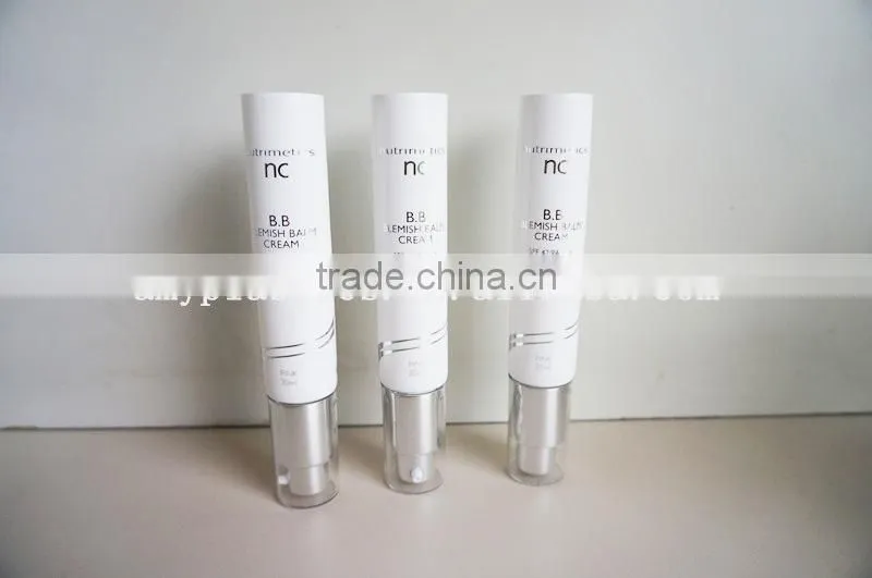plastic tube with airless pump cap