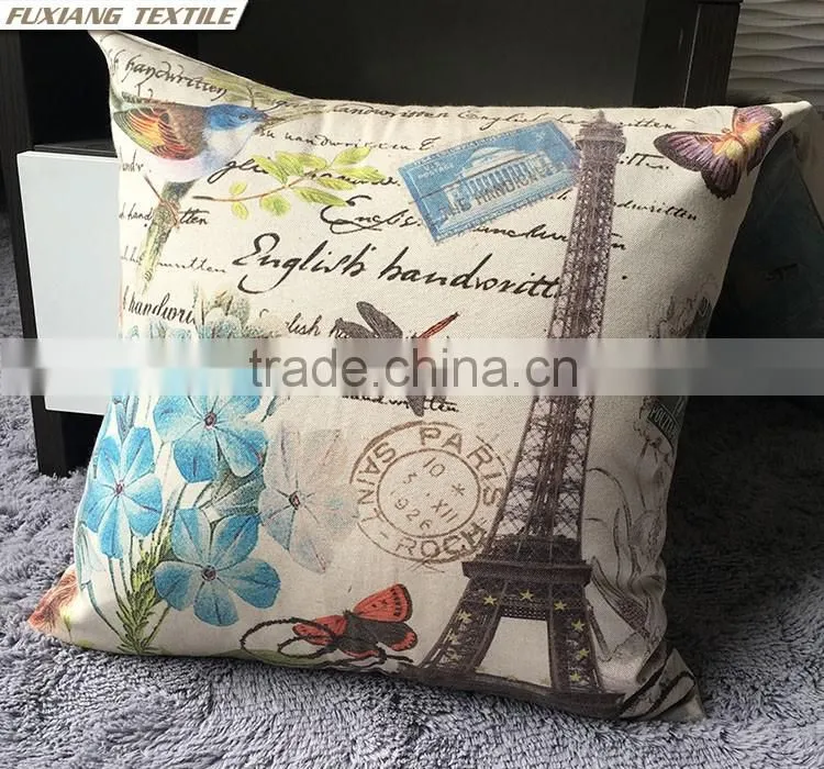 flower and birds Pillow with digital print