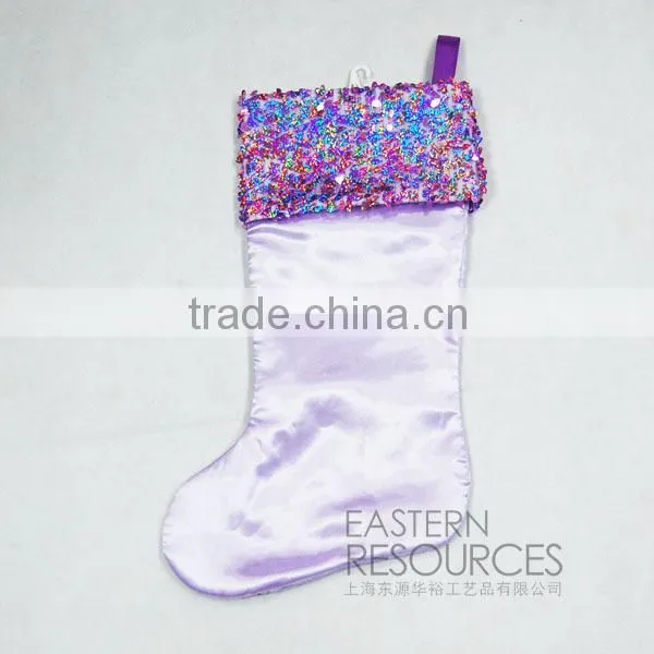 Satin Christmas Stocking with Sequin