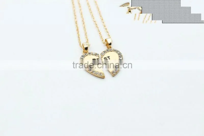 Love English pendants alloy pendant fashion diamond best friends necklace