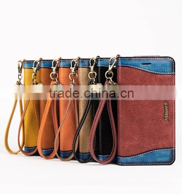 PU+Genuine Leather Cell Phone/Mobile Phone Case/Booklet for iPhone 6/6s for Lady/Female