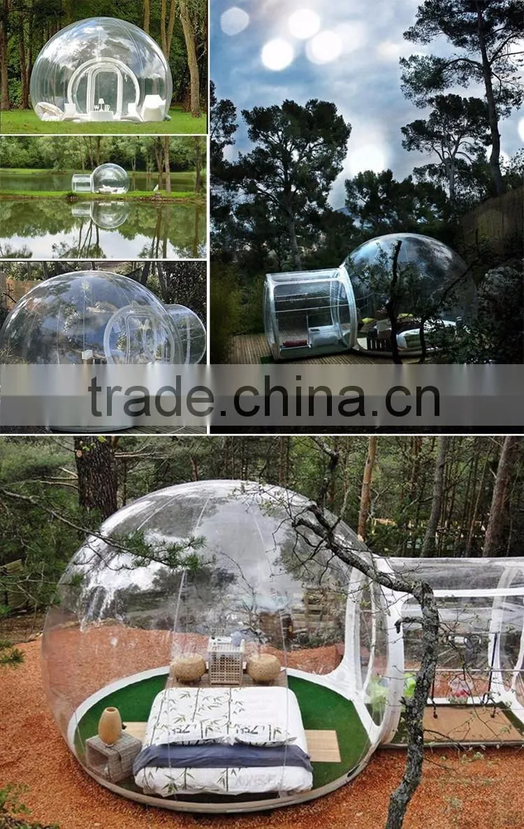Outdoor Single Tunnel Inflatable Beach Tent Round Inflatable Transparent Tent House Spherical Inflatable Camping Tent