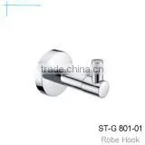 Hot Selling Bathroom Double Prong Robe and Towel Hook, Chrome Solid Brass