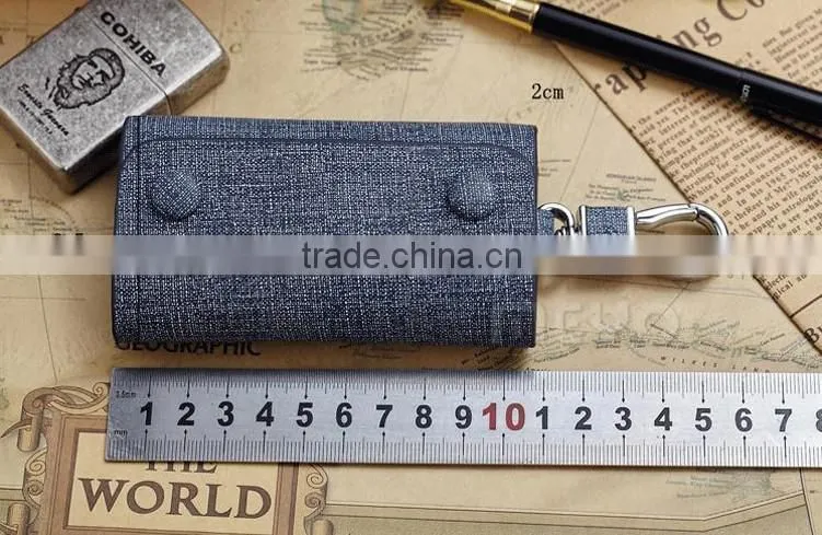 Creative canvas leather key organizer wallet for business