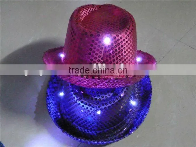 LED flshing paillette knight hats