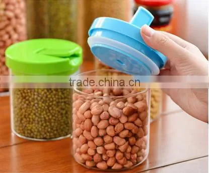 Glass jar for red green bean peanut household transparent sealed storage bottles with lid