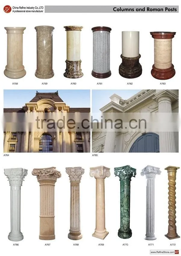 beige marble stone column,gate pillars