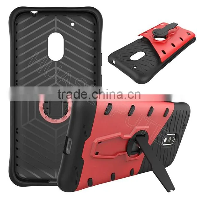 Heavy Duty Armour Shock Proof Hard Case Cover With Stand For Moto G4 Play