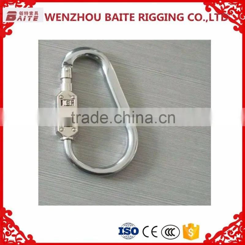 Manufacturer wholesale high quality Aluminum password Snap Hook ,rigging Industrial with password carabiner SpringHook