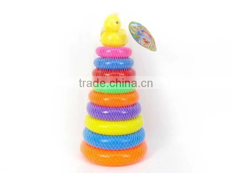Educational baby toys plastic stacking rainbow ring , stacking game toys for Wholesale for children, EB033106