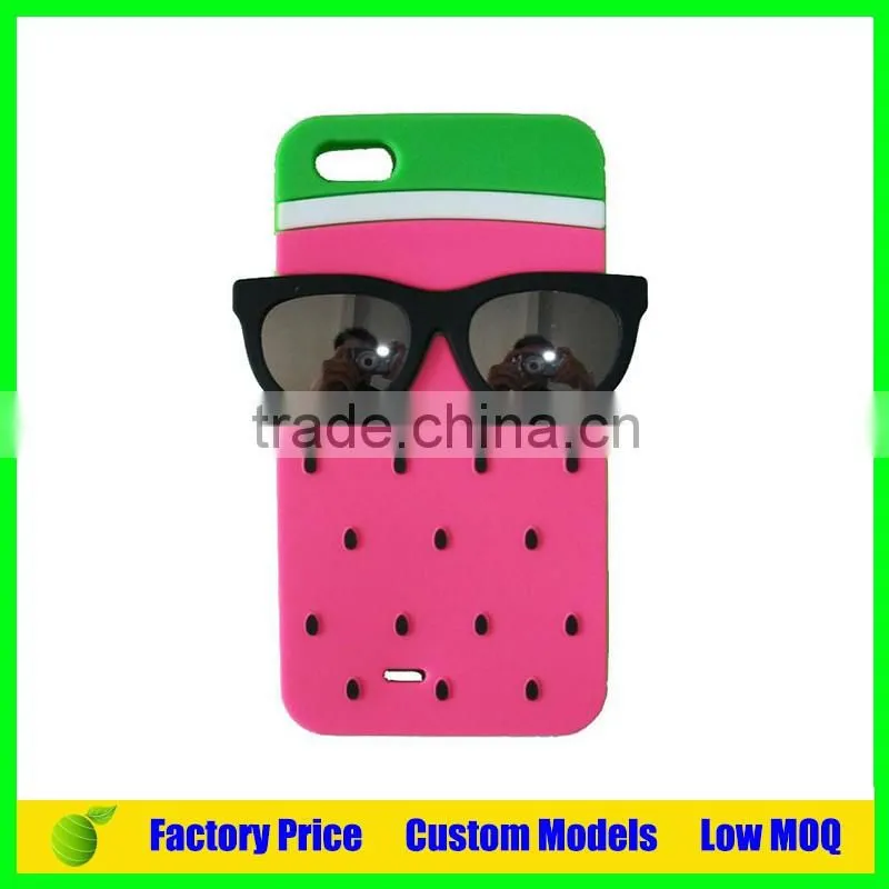 Watermelon with glasses Silicone 3d phone case mobile cover for Iphone SE cell phone case back cover