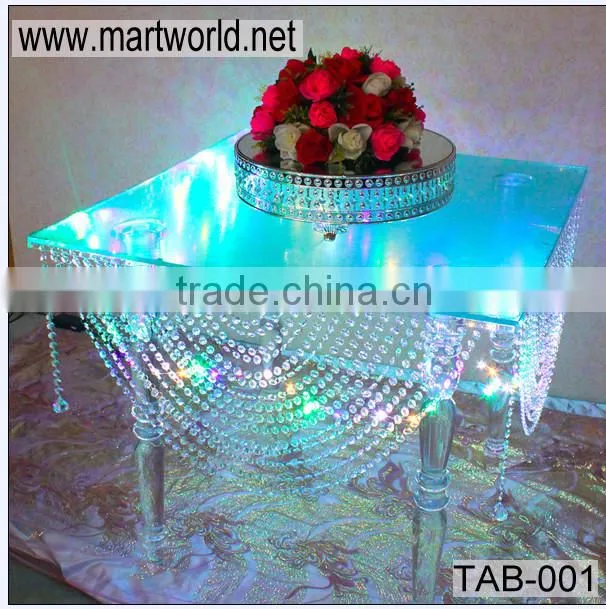 Acrylic table with hanging crystal for wedding table decoration,wedding,party,home&hotel decoration (TAB-001)