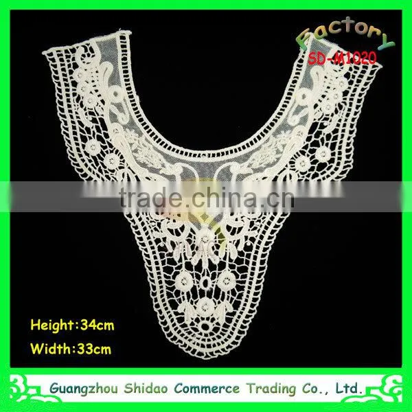 100% cotton material white colour ladies neck design embroidered lace trims