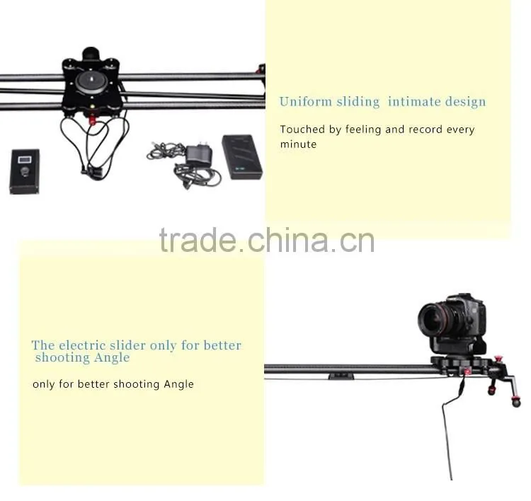 The cheapest manufuctured with powerful function camera motorized 120cm carbon fiber camera slider with time lapse function