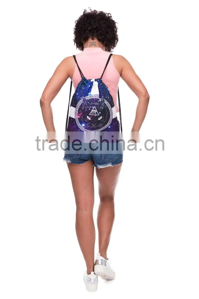 Brand New 3D Printed High Quality Wholesale Drawstring Backpack