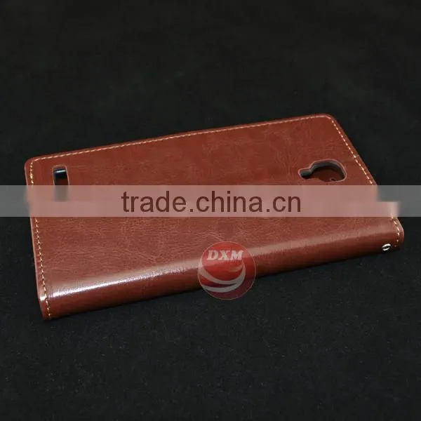 Luxury Crazy horse wallet leather case for xiaomi redmi note case with card slots