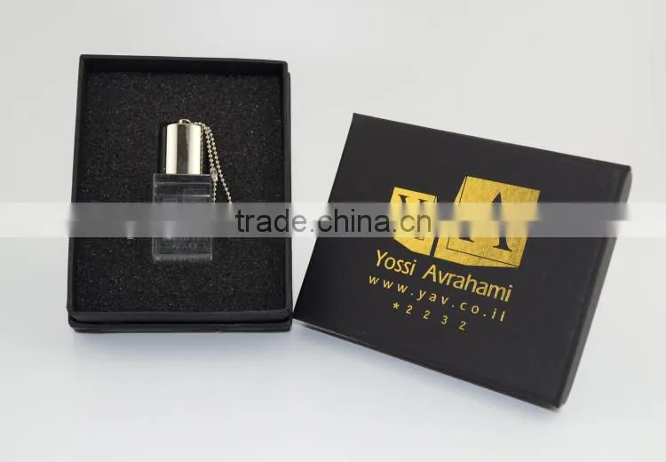 crystal usb flash drive with laser logo for promotional gift