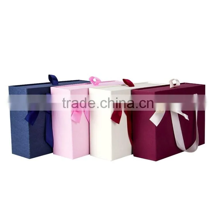 China supplier 2016 customized wholesale luxurious packaging cardboard paper gift boxes with bowknot