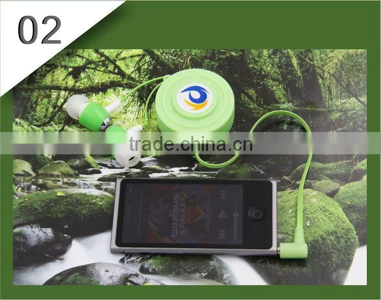 Top quality Factory Price 3.5mm Stereo In-ear Design SR5 One -way Retractable Headphones Earbuds for MP3 Android Samsung LG IOS