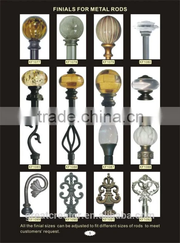 Decorative Antique White Pineapple Curtain Rod Finials For Large Wooden Poles