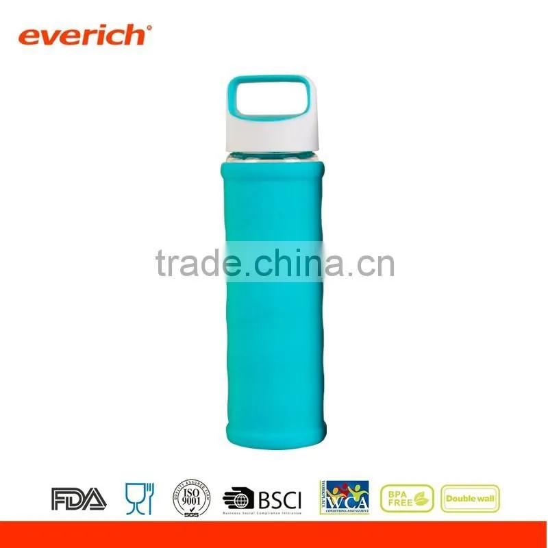Single wall drinking glass bottle with custom logo and lids