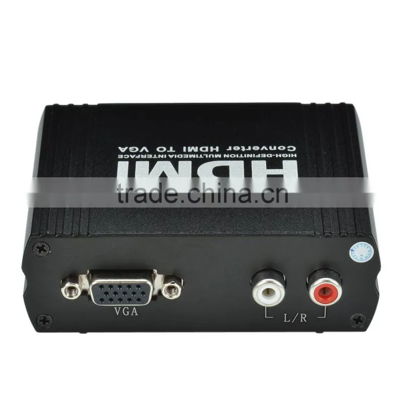 HDMI to VGA Converter Supported 1080p / 3.5mm / DC Port - Black
