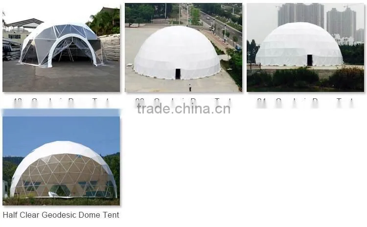 100 People transparent PVC fabric dome tent for sale