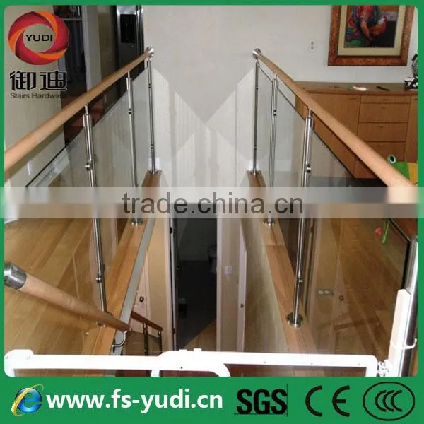 indoor glass metal wood railings for stairs