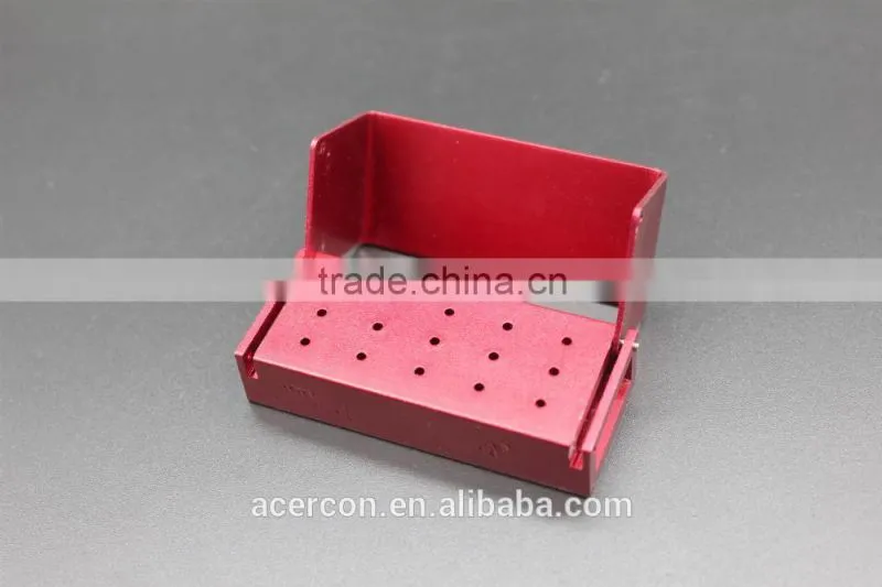 Hot Sale 15 holes Aluminium Dental Bur Holder(red)