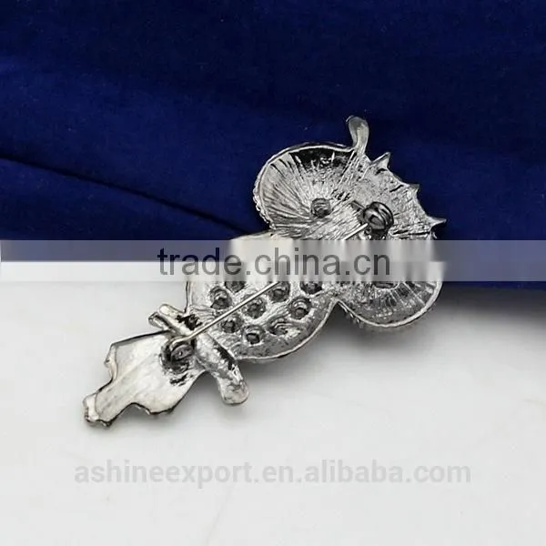 Cute animal series-trendy antiquegold owl rhinestone brooch/handmade rhinestone brooch