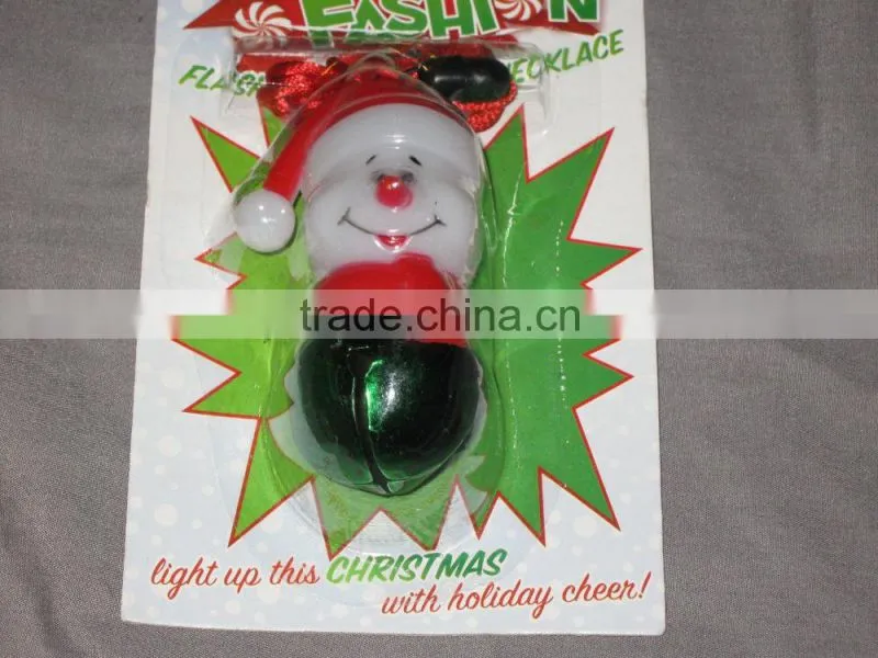 Flashing Snowman Bell Necklace Christmas Holiday Cheer Seasonal Festive NEW!