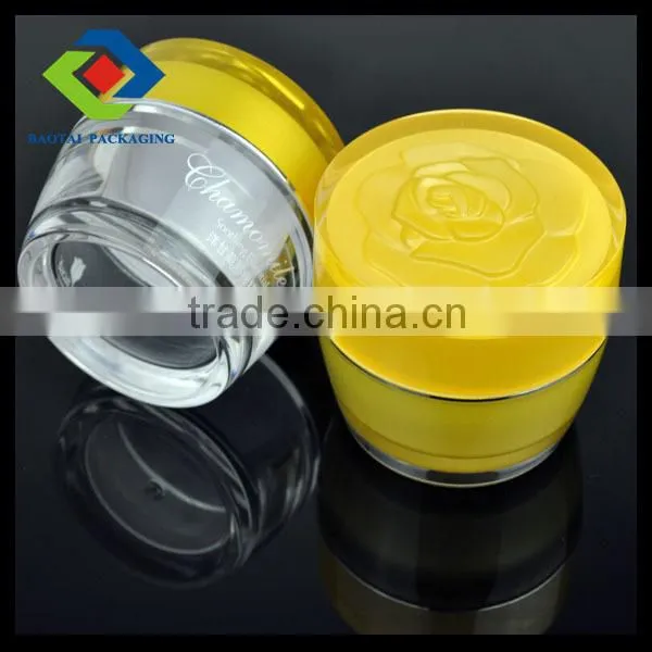30g transparent yellow cosmetic jar for capsule/medical packaging